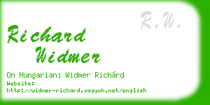 richard widmer business card